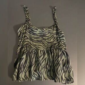 Hollister- green zebra tank